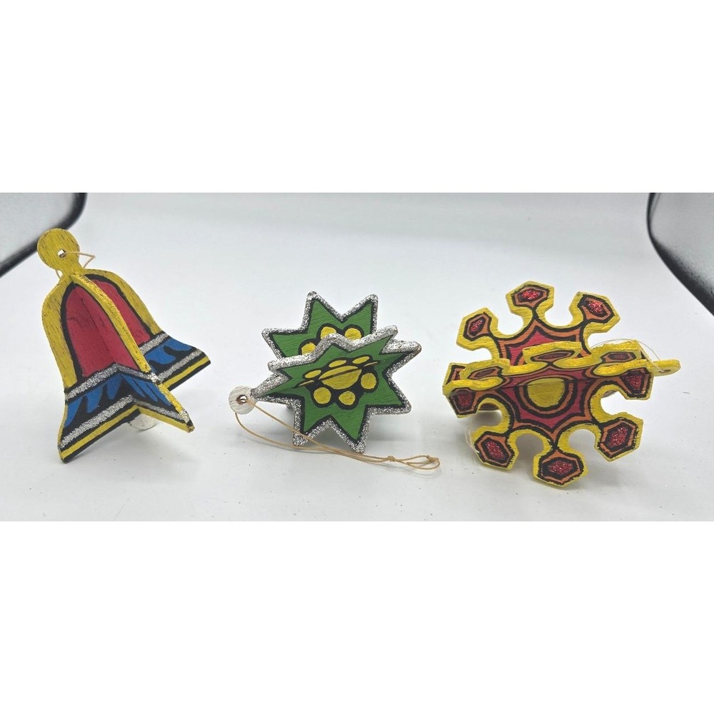 Vtg 13‎ Hand-Painted Wooden Christmas Ornaments (Craft Master '72 Deluxe Set) - Picture 6 of 9